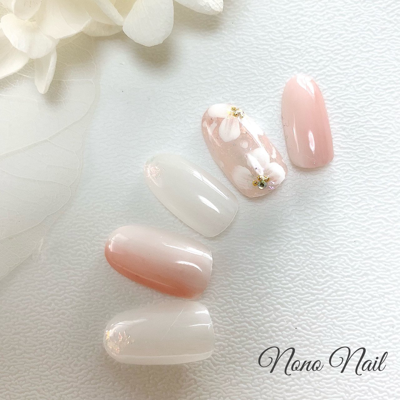 春 ハンド グラデーション ホワイト クリア Nono Nail ノノネイル 月島のネイルデザイン No ネイルブック