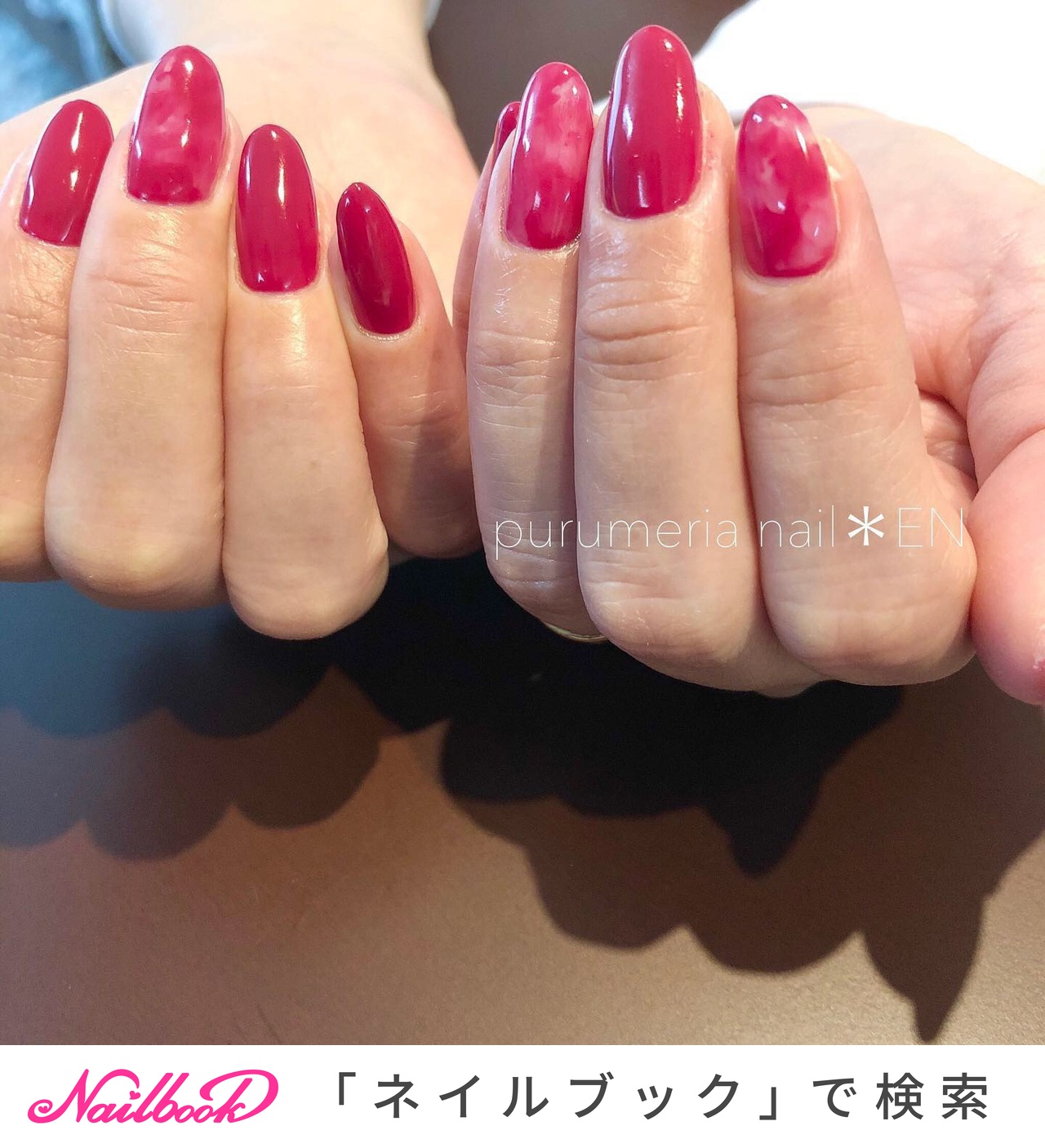 秋 ニュアンス ワインレッドのネイルデザイン ネイルブック