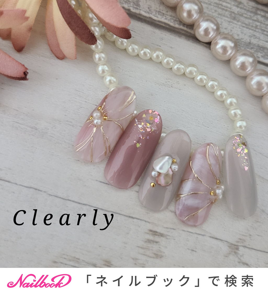 春/卒業式/入学式/フラワー/ニュアンス - Clearlyのネイルデザイン[No 