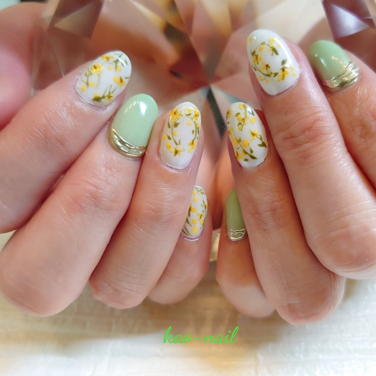春/卒業式/オフィス/ハンド/フラワー - kao-nailのネイルデザイン[No