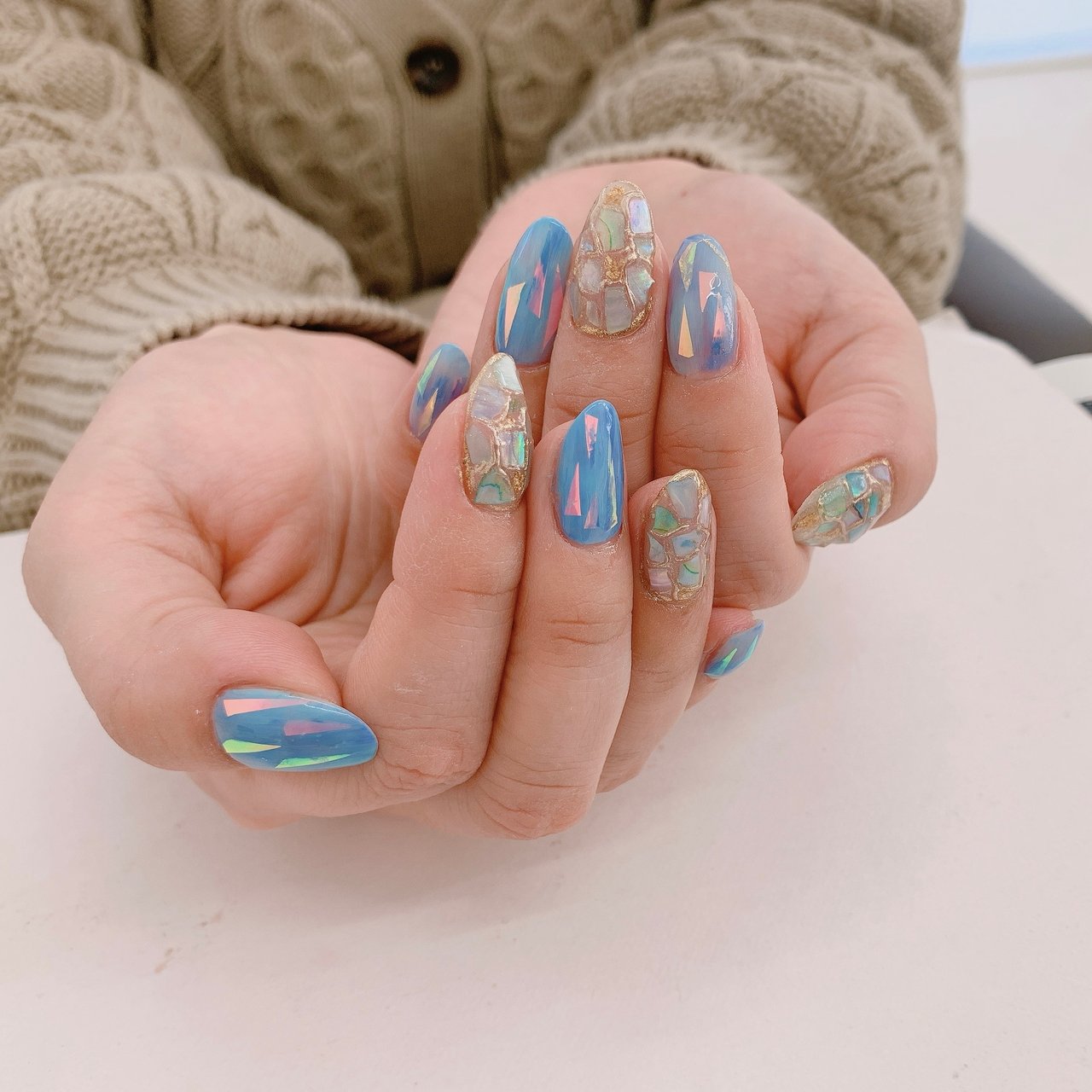 春 夏 オールシーズン ハンド シェル Nailsalonwelinaのネイルデザイン No ネイルブック