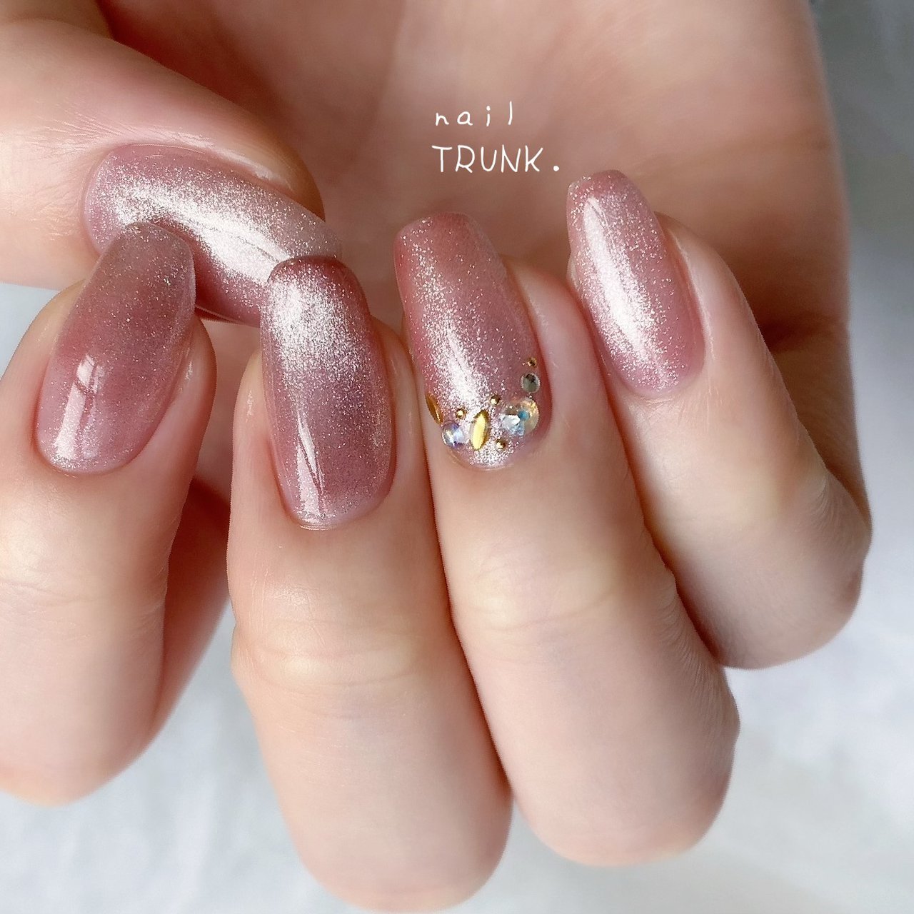 春 ハンド マグネット ピンク ジェルネイル Nail Trunkのネイルデザイン No ネイルブック