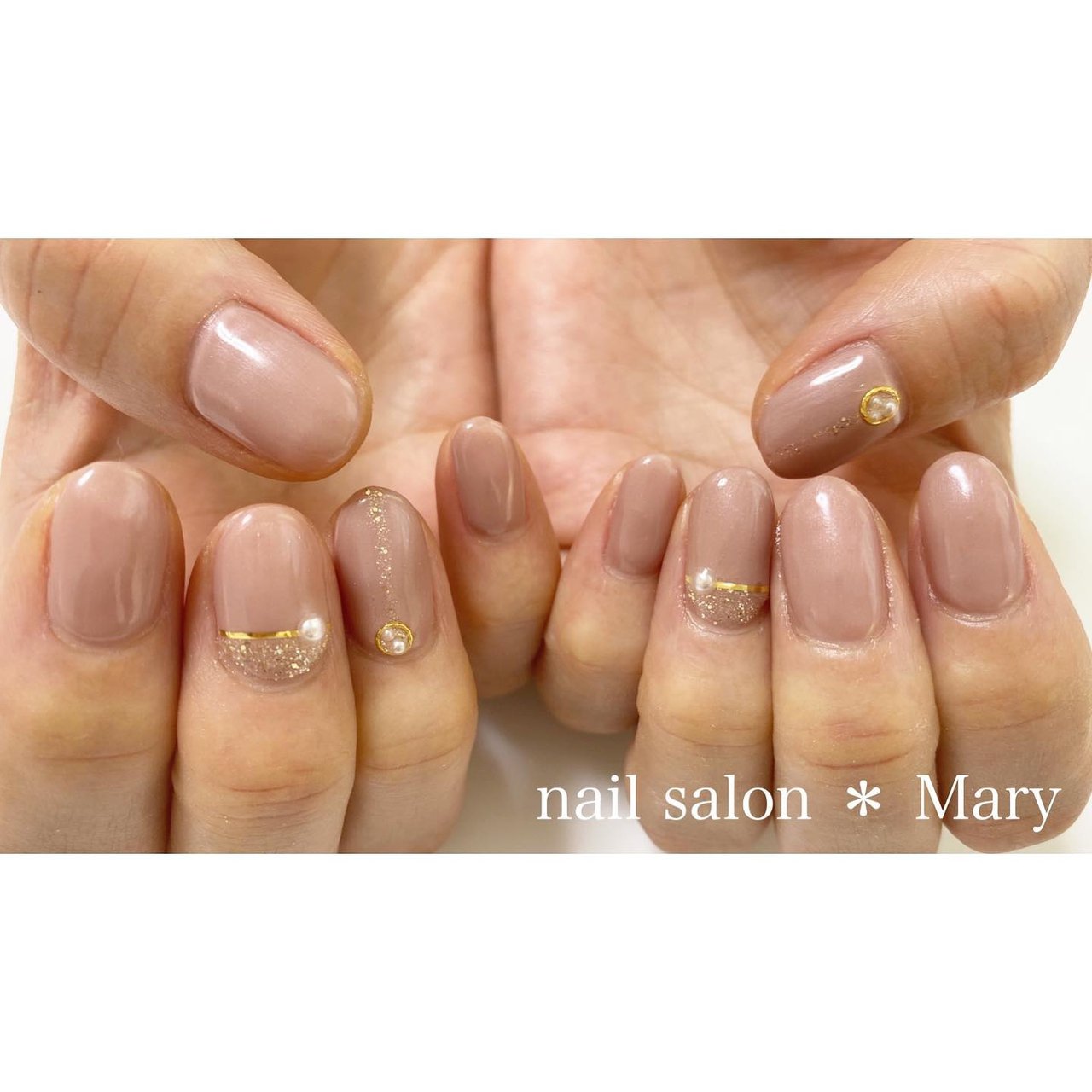 オールシーズン オフィス ハンド シンプル ミディアム Maryのネイルデザイン No ネイルブック