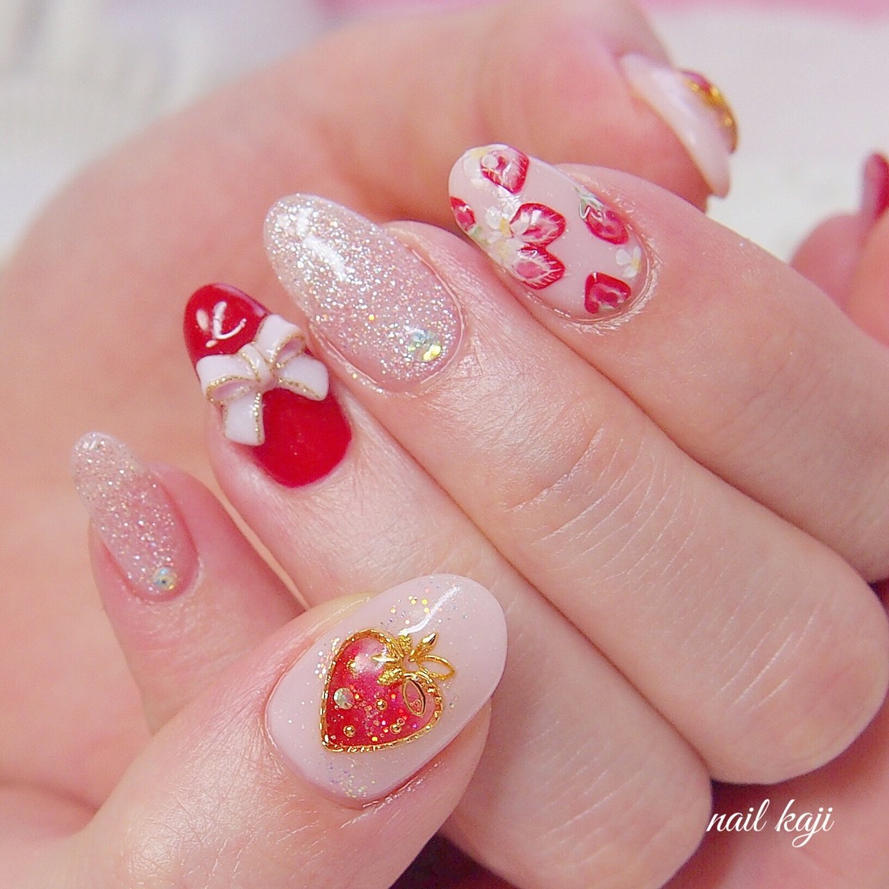 春 ハンド 3d フルーツ リボン Nail Kajiのネイルデザイン No ネイルブック