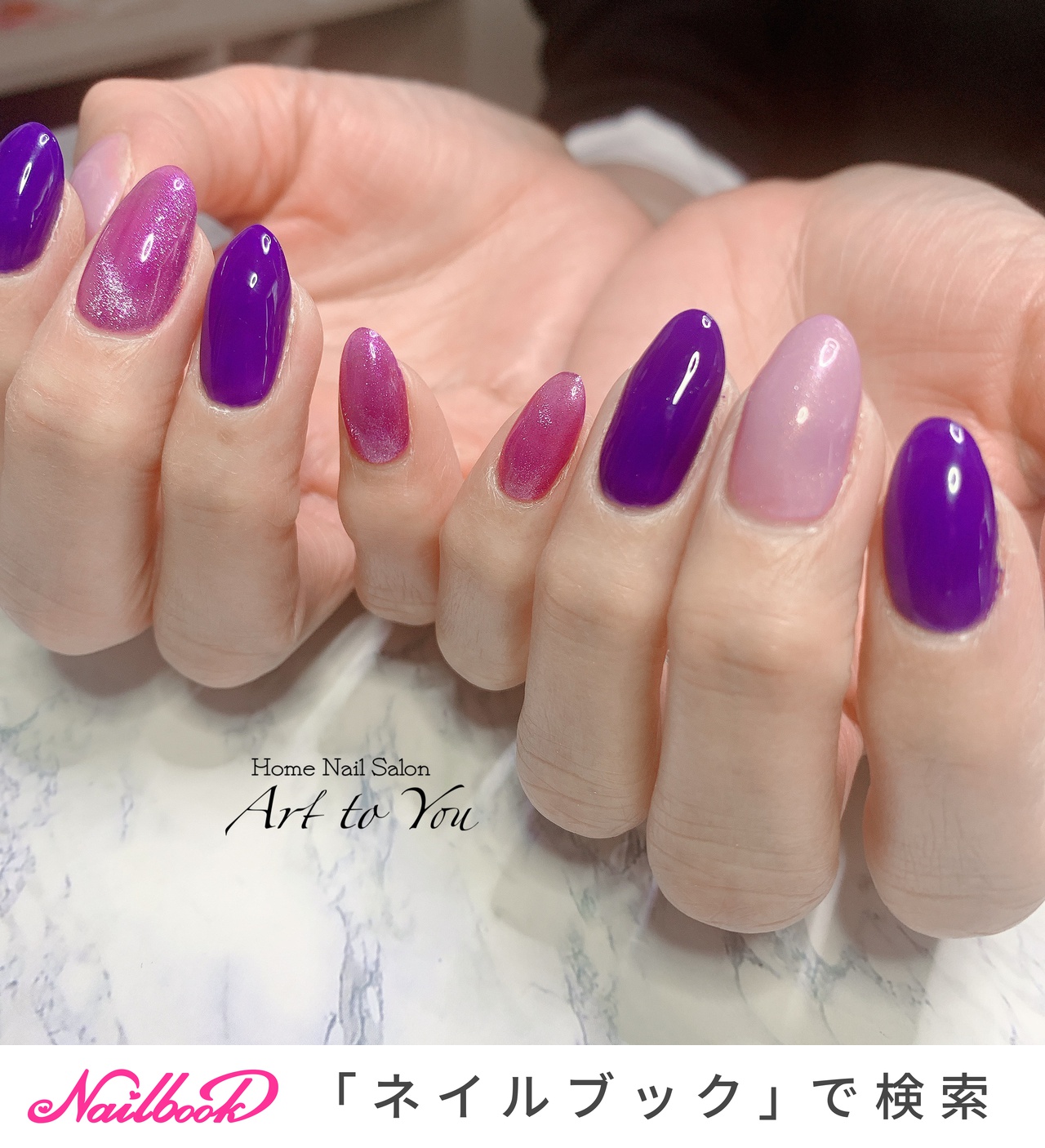 オールシーズン ハンド ワンカラー マグネット ミディアム Homenailsalon Arttoyou のネイルデザイン No ネイルブック