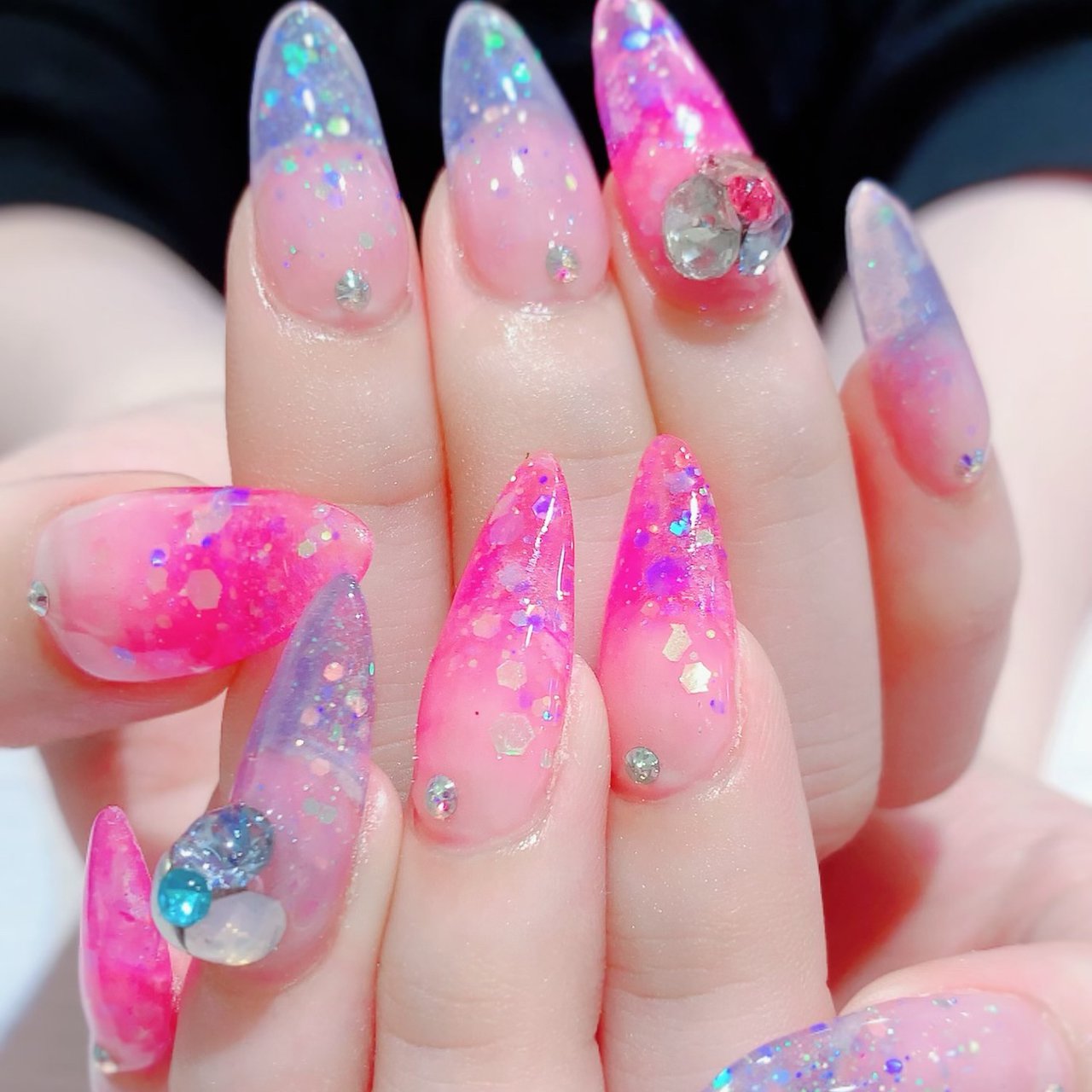 ハンド グラデーション ピンク パープル スカルプチュア Lover Of Nailsのネイルデザイン No ネイルブック
