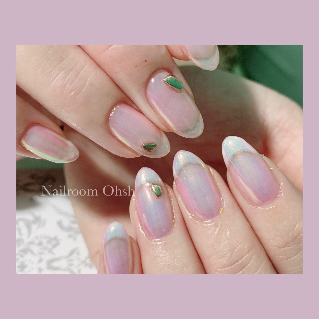 春 夏 シンプル シースルー オーロラ Nailroom Ohshのネイルデザイン No ネイルブック