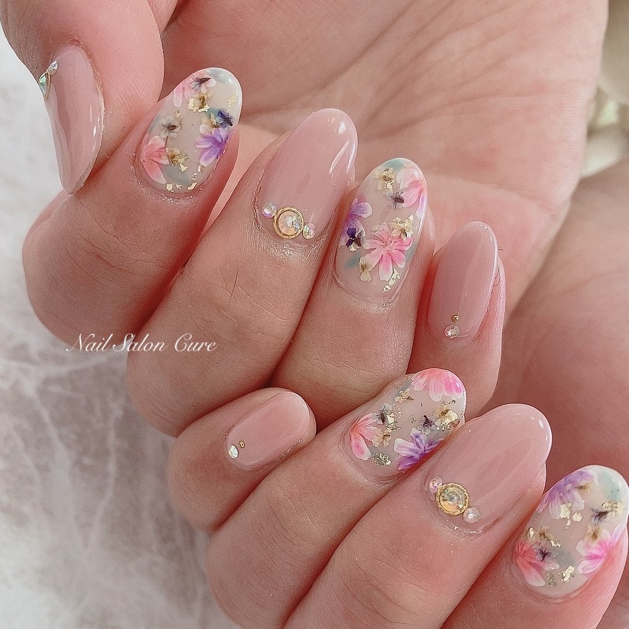 春 夏 卒業式 入学式 ハンド Nail Salon Cureのネイルデザイン No ネイルブック