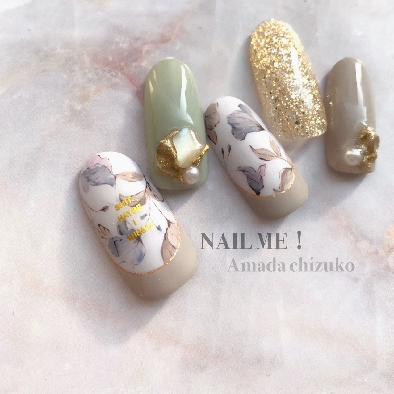 春 オールシーズン 卒業式 入学式 フラワー Nail Me 天田千鶴子のネイルデザイン No ネイルブック