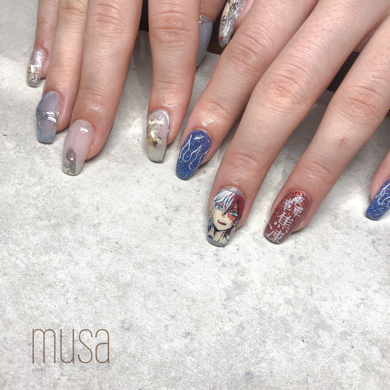 オールシーズン ハンド ラメ マグネット ミディアム Ari Nailのネイルデザイン No ネイルブック