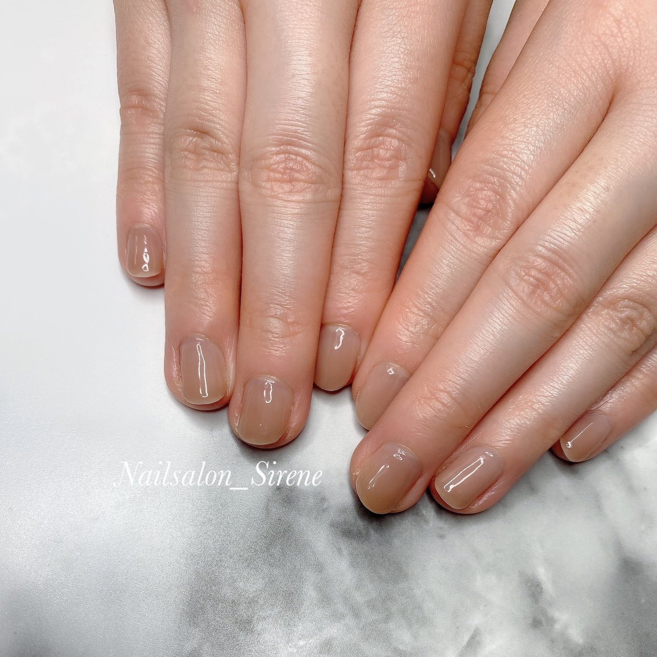 オフィス ハンド ワンカラー ショート ブラウン Nailsalon Sireneのネイルデザイン No ネイルブック