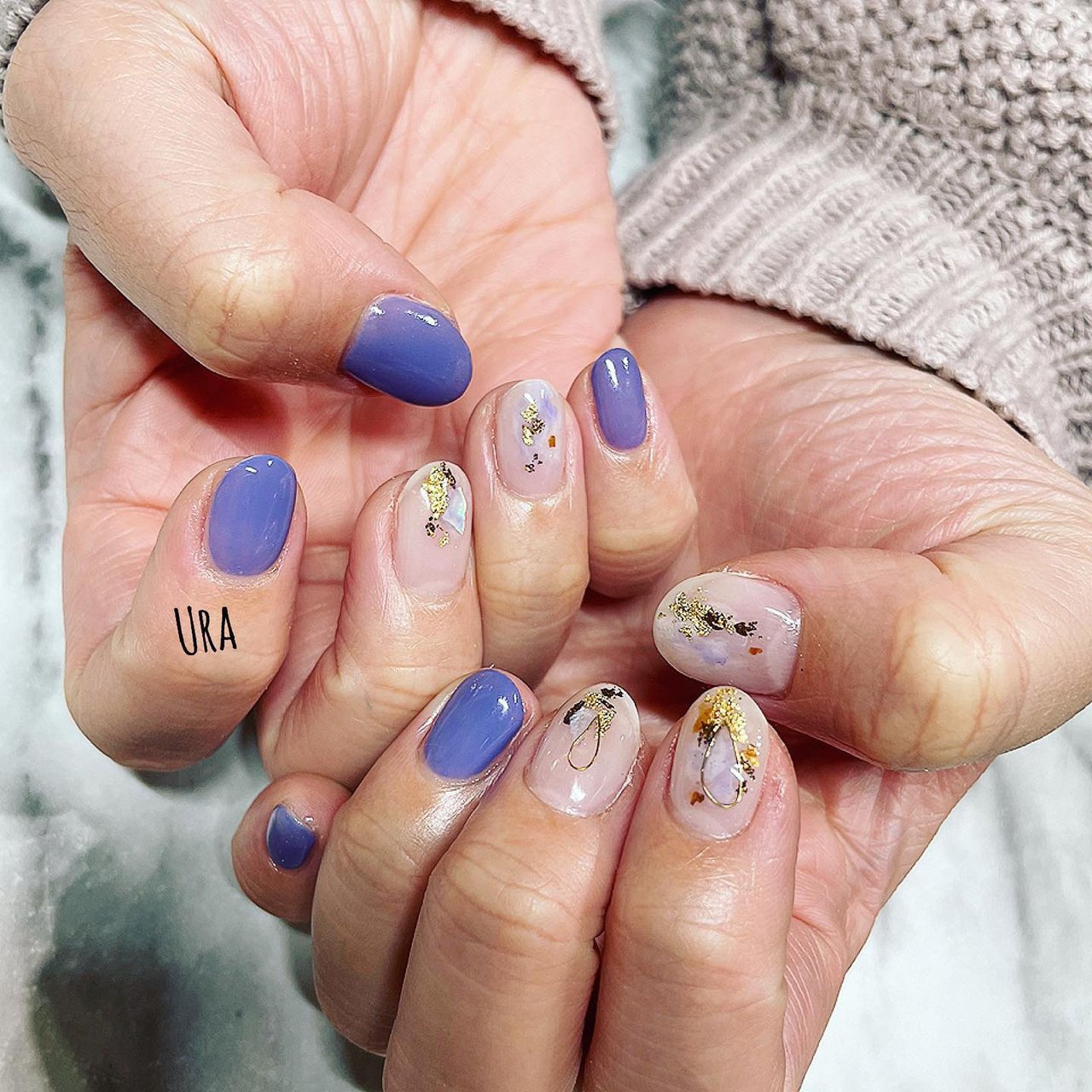 ハンド ニュアンス ブルー ネイビー パープル Urakonailのネイルデザイン No ネイルブック