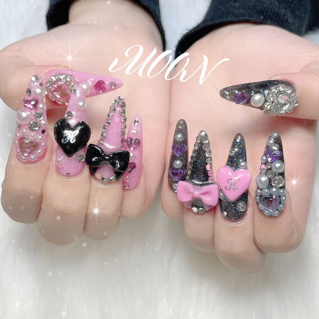 新しく着き 地雷 量産型 サブカル 肉球 ラメネイル イニシャル ネイル