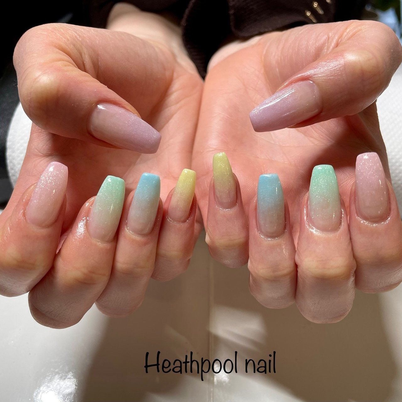 ハンド グラデーション パステル ジェル Heathpoolnailのネイルデザイン No ネイルブック