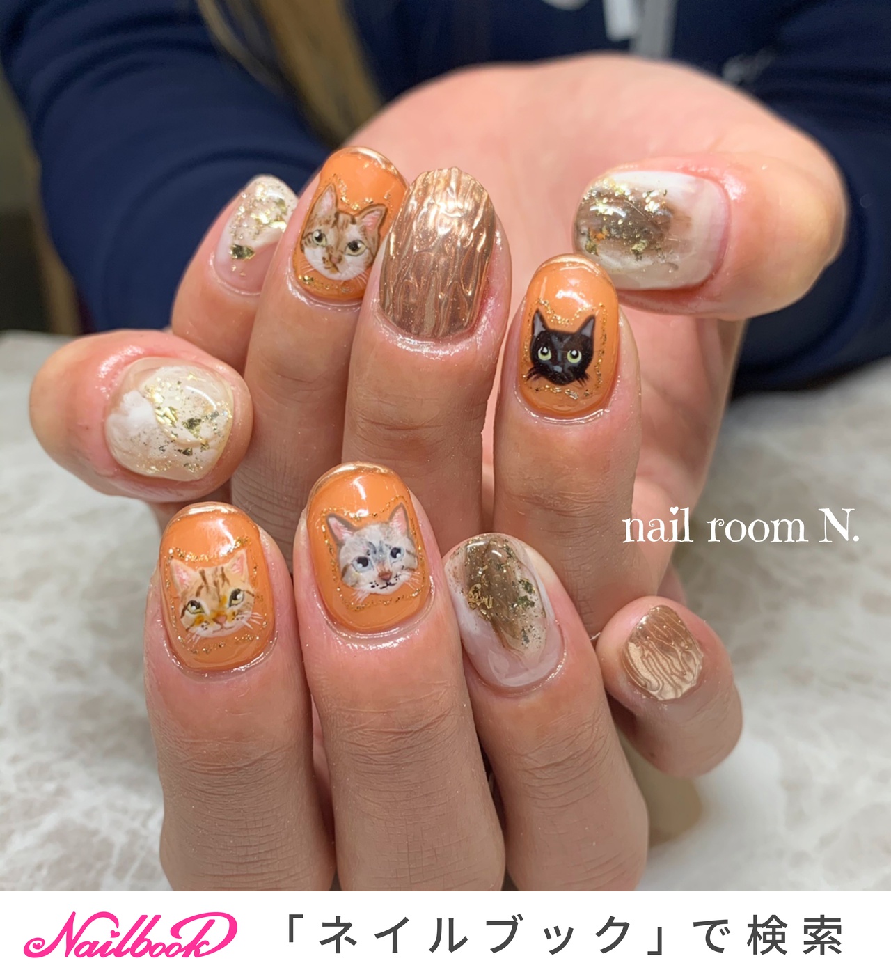 【No.30】ねこネイル　アニマル　かわいい シンプル 1280_lc