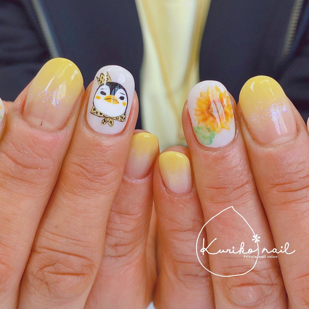 夏 ライブ ハンド グラデーション フラワー Kuriko Nailのネイルデザイン No ネイルブック