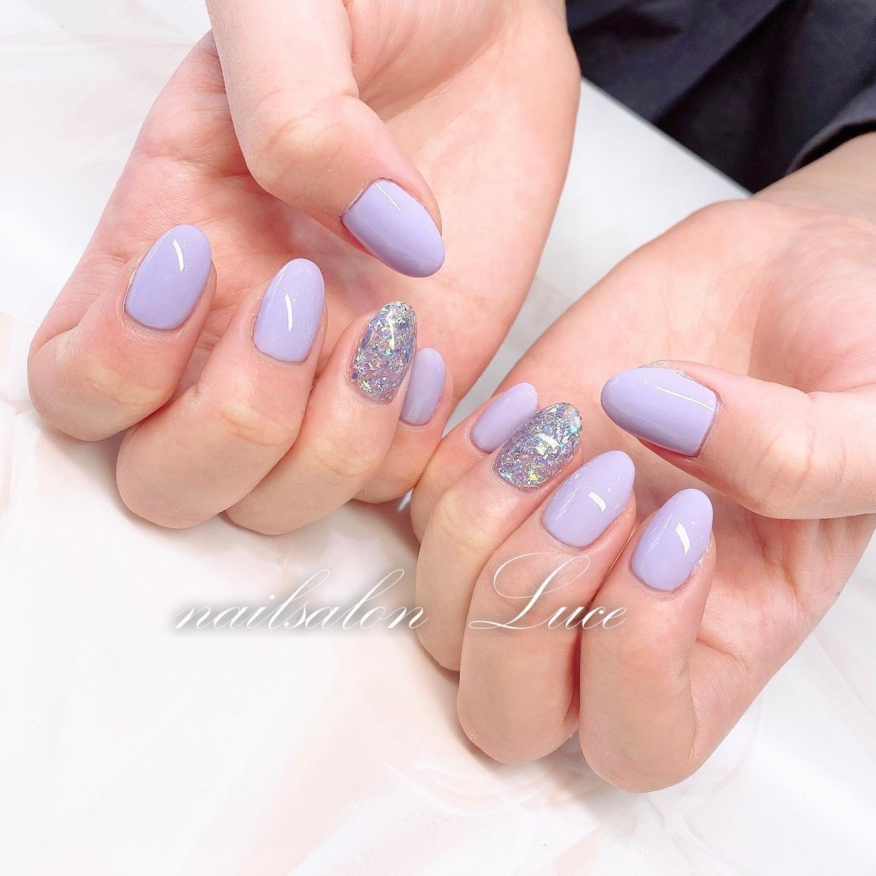 シンプル ラメ ワンカラー パープル パステル Nail Salon Luceのネイルデザイン No ネイルブック