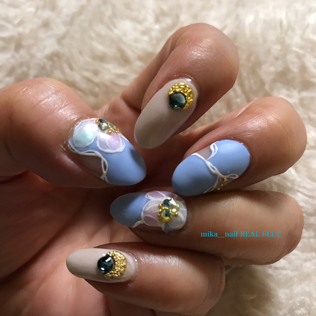 春 夏 ハンド フラワー マット Mika Nailのネイルデザイン No ネイルブック