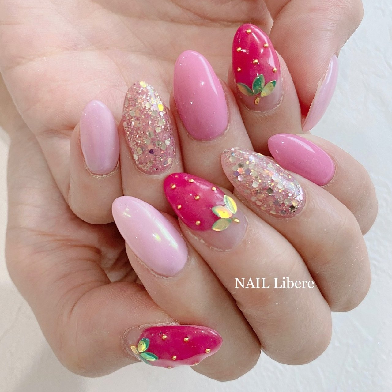 春 夏 ピンク レッド お客様 Nail Libereのネイルデザイン No ネイルブック