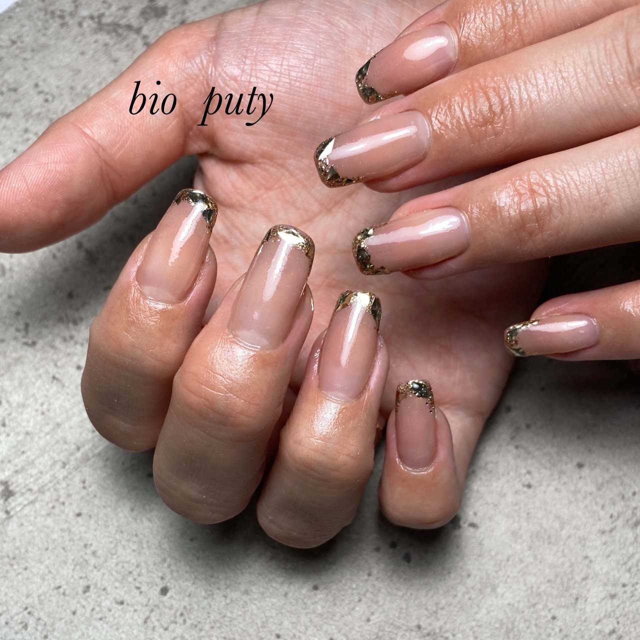 夏 ハンド シンプル フレンチ ホログラム Nailistゆうのネイルデザイン No ネイルブック