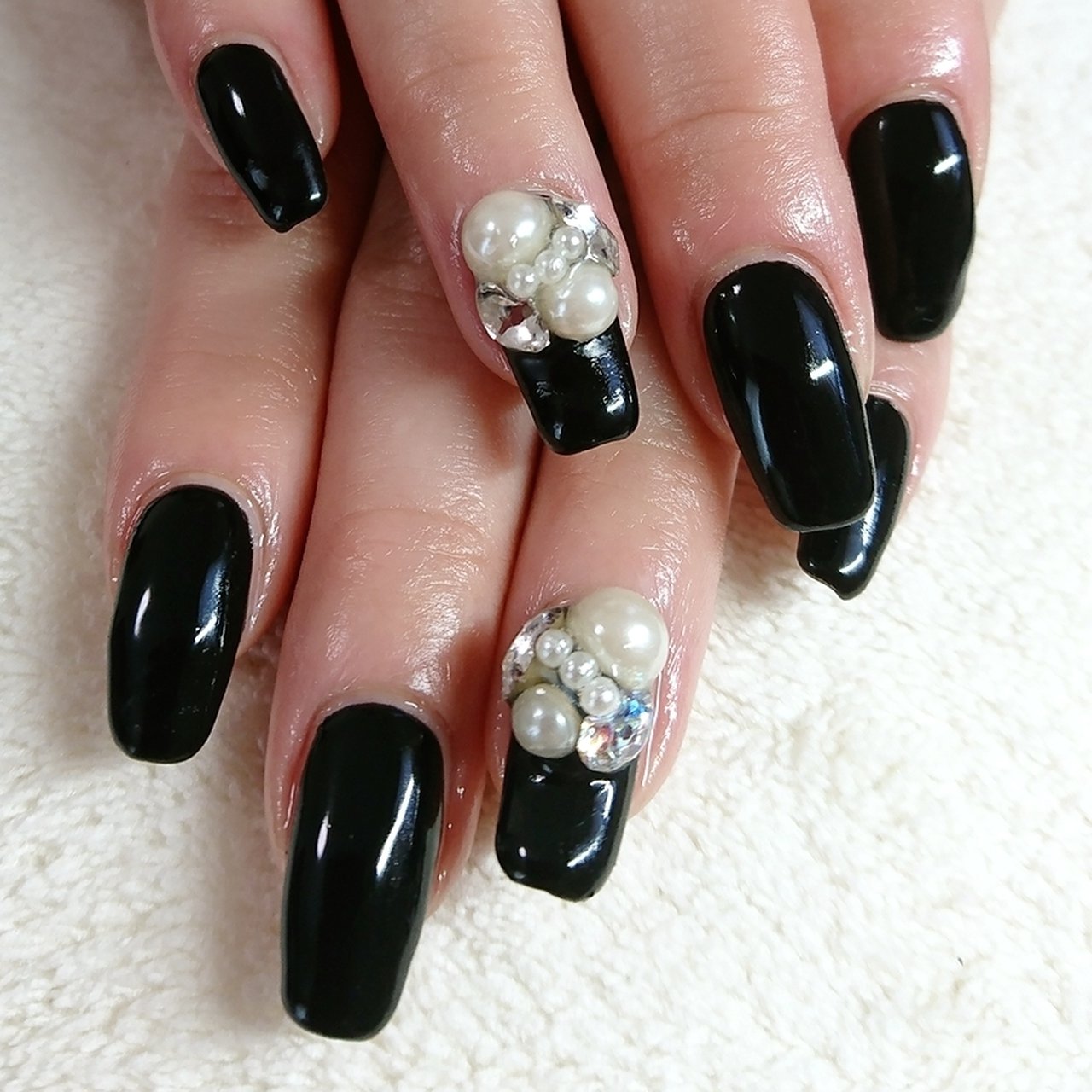 オールシーズン/ハンド/ブラック/ジェルネイル/お客様 - 美・ひまわり