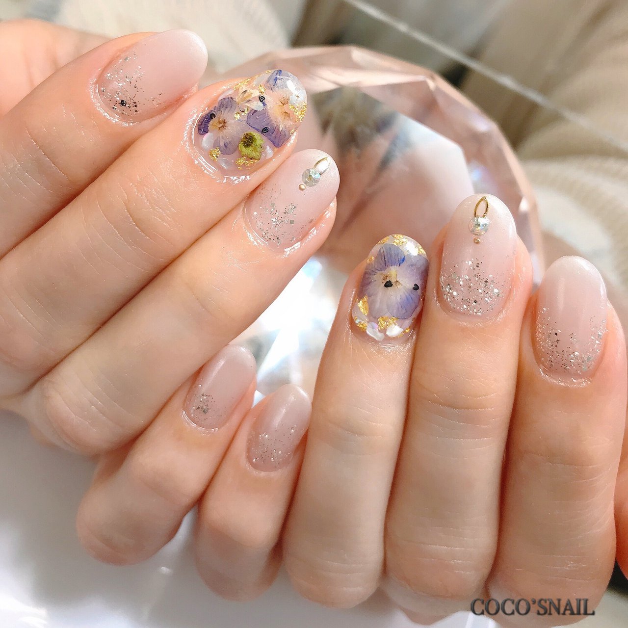 春 ハンド グラデーション ラメ フラワー Coco S Nailのネイルデザイン No ネイルブック