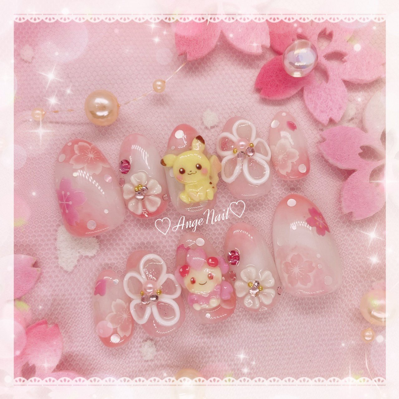初期ピカチュウ　ハンドメイド（ピンクカラー） ハンドメイド 初期ピカチュウ マイピカチュウ ドレス浴衣