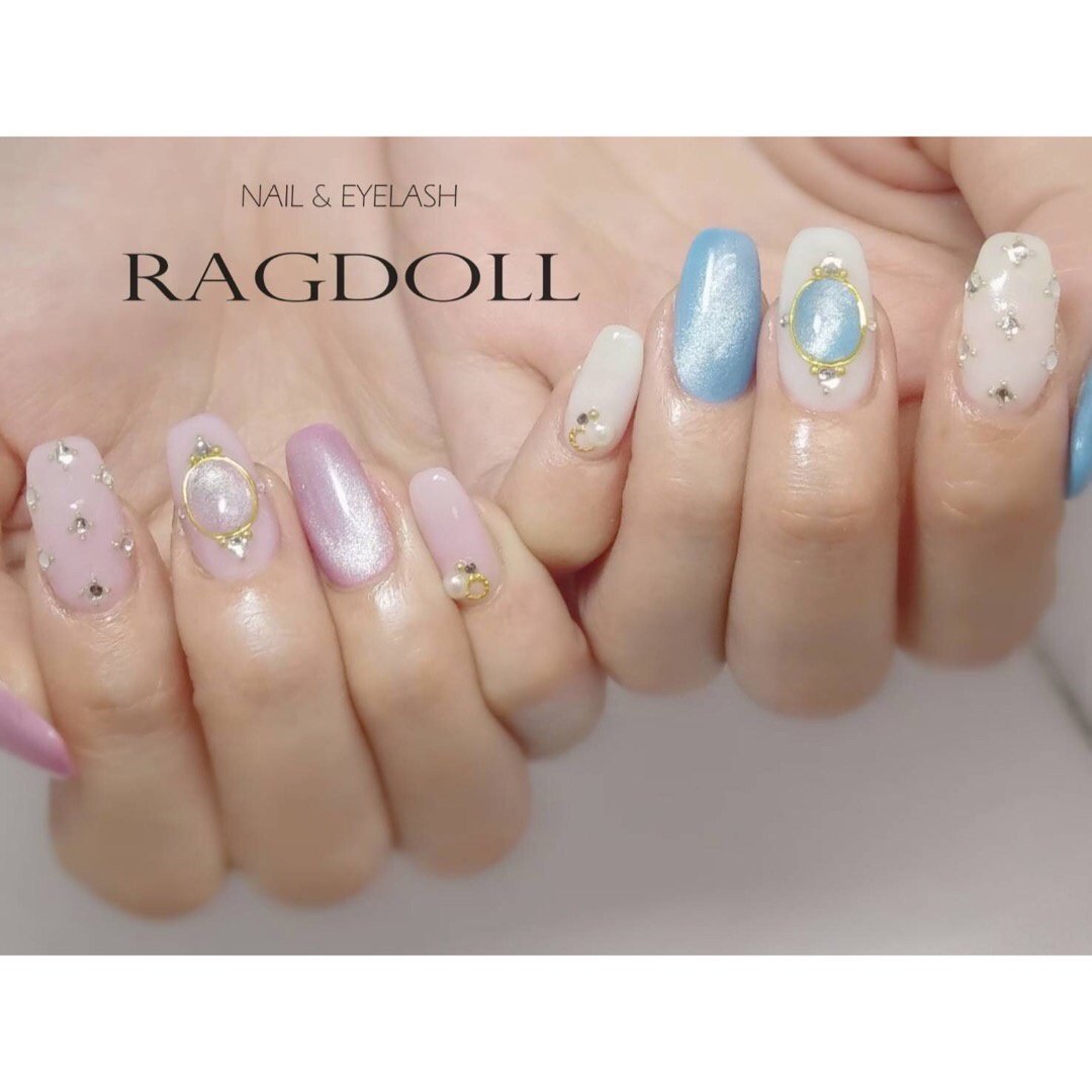 ピンク 水色 パステル Nailsalon Ragdollのネイルデザイン No ネイルブック