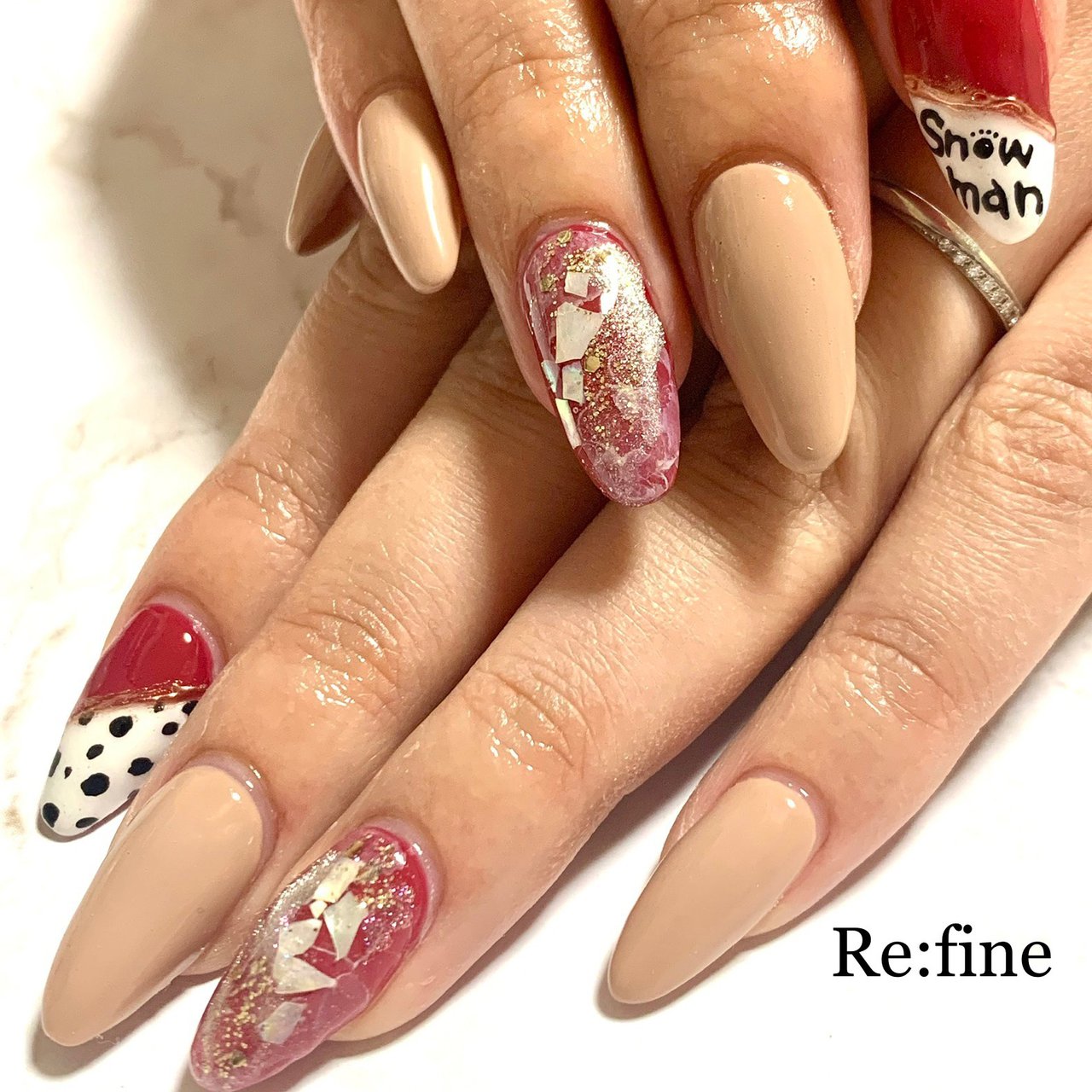 ハンド ワンカラー アニマル柄 シェル ニュアンス Re Fineのネイルデザイン No ネイルブック