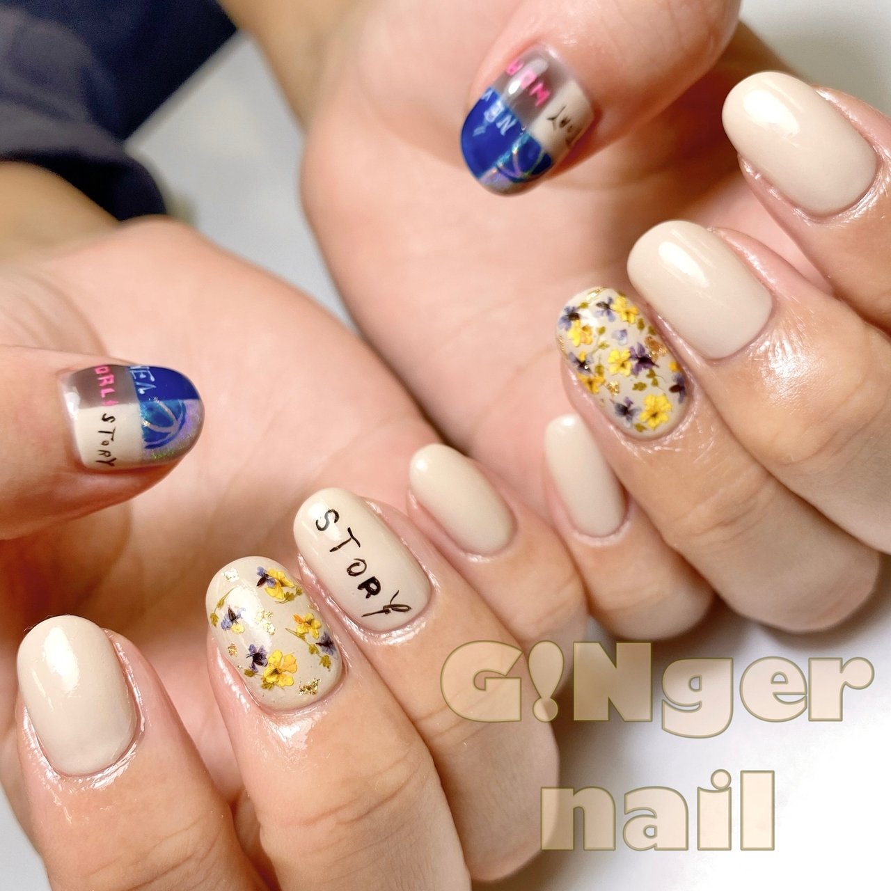 春 ライブ パーティー 女子会 ハンド Ginger Nail 代々木 ジンジャーネイルのネイルデザイン No ネイルブック