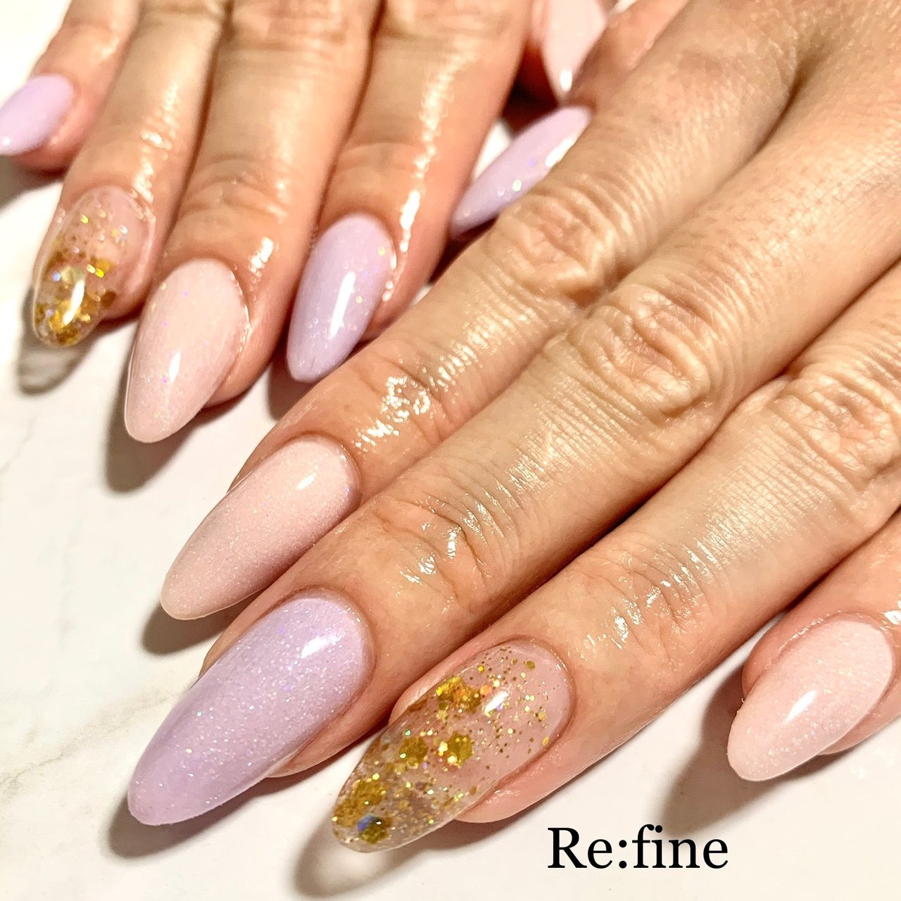 ハンド ラメ ワンカラー スカルプチュア Re Fineのネイルデザイン No ネイルブック