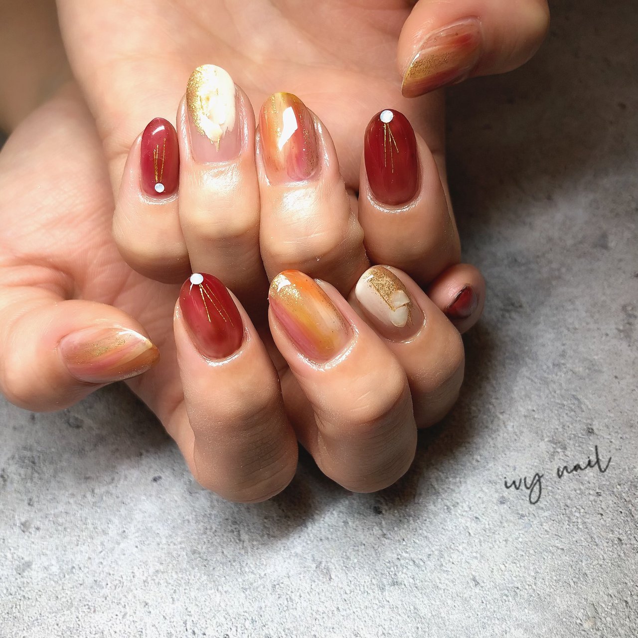 春 秋 冬 ハンド グラデーション Ivy Nailのネイルデザイン No ネイルブック