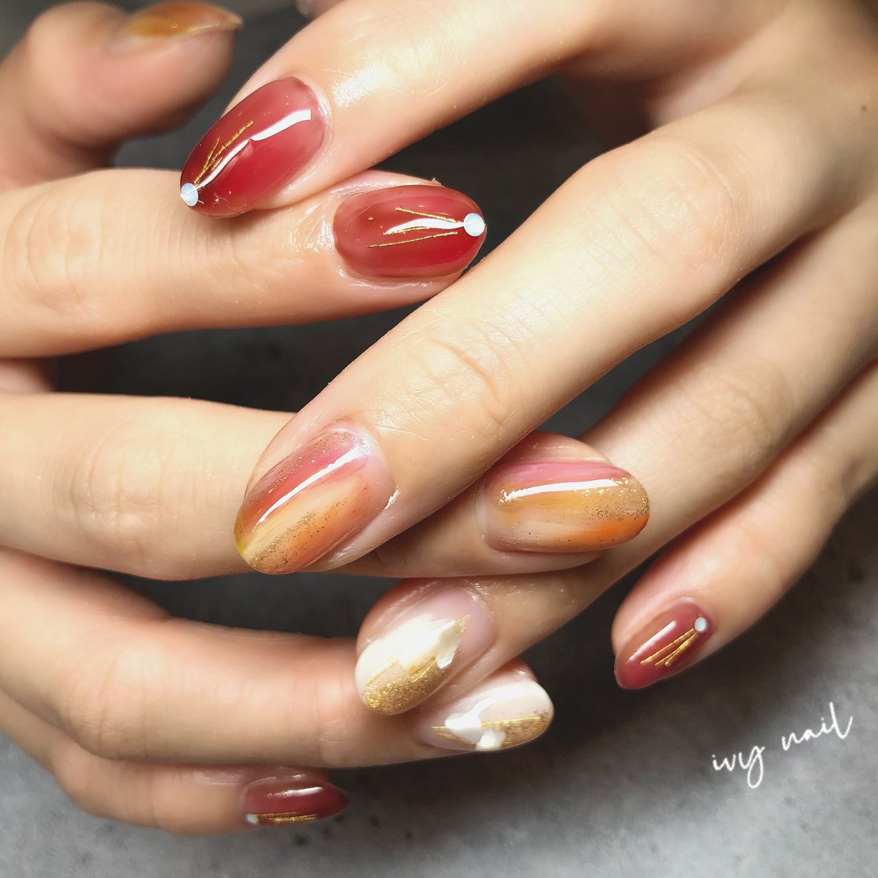 春 秋 冬 ハンド グラデーション Ivy Nailのネイルデザイン No ネイルブック