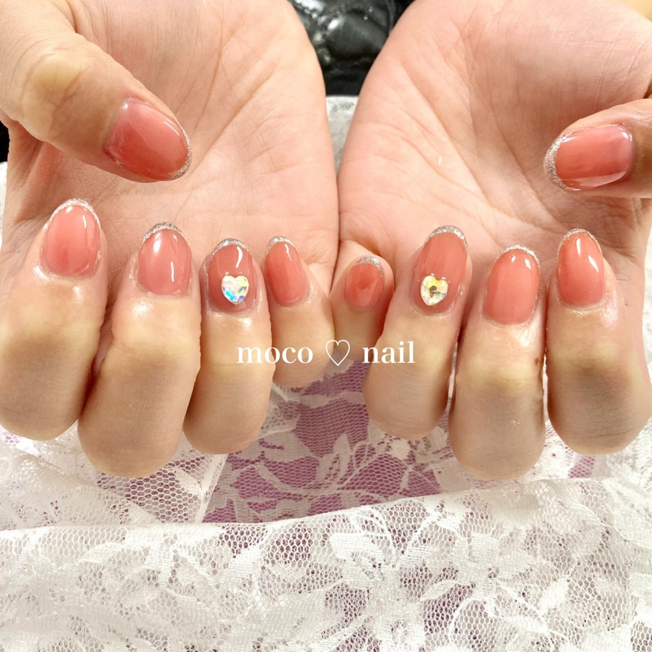 ハンド ワンカラー ハート ピンク Moco Nailのネイルデザイン No ネイルブック