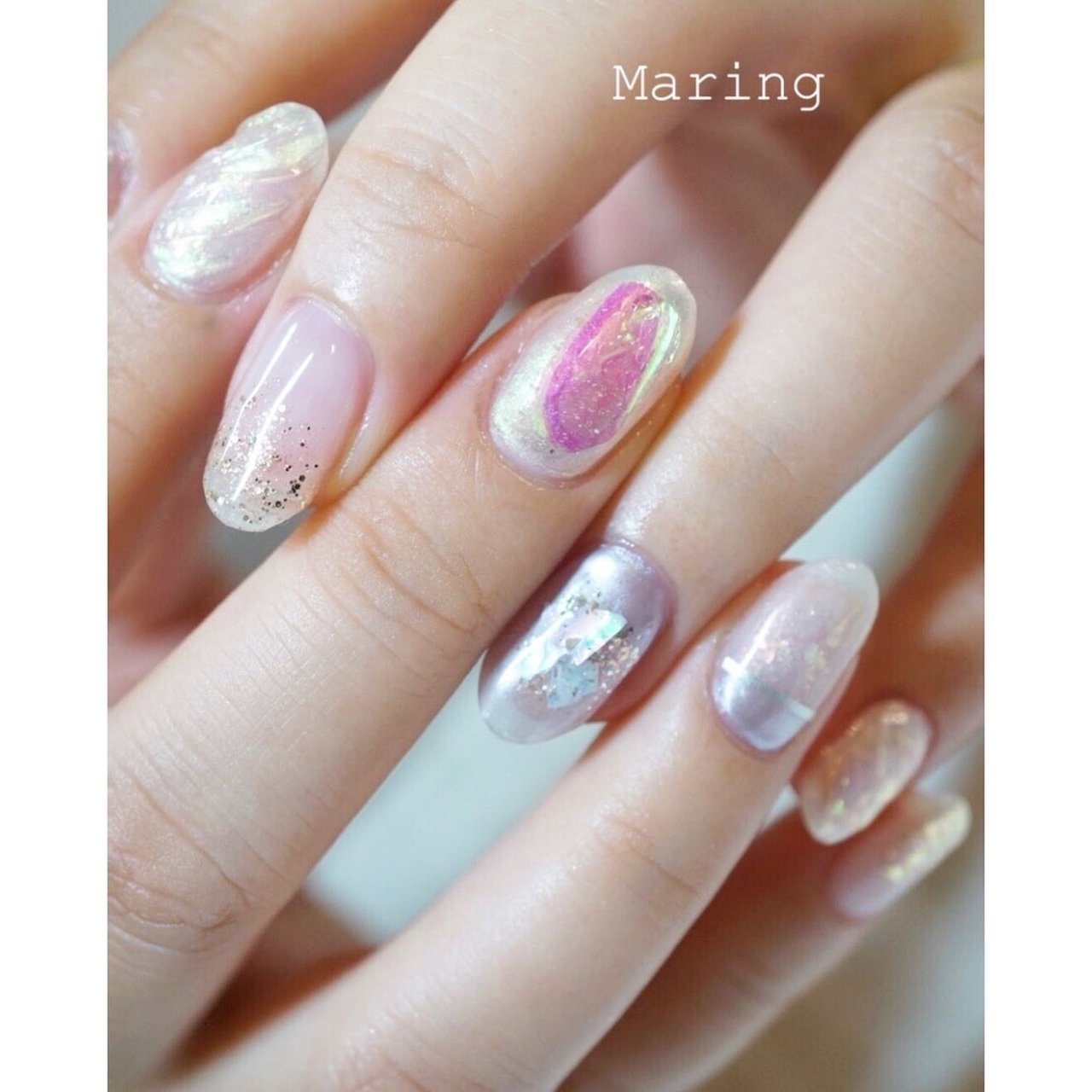 春 オフィス ハンド ワンカラー シェル Nailsalon Maring マリング のネイルデザイン No ネイルブック