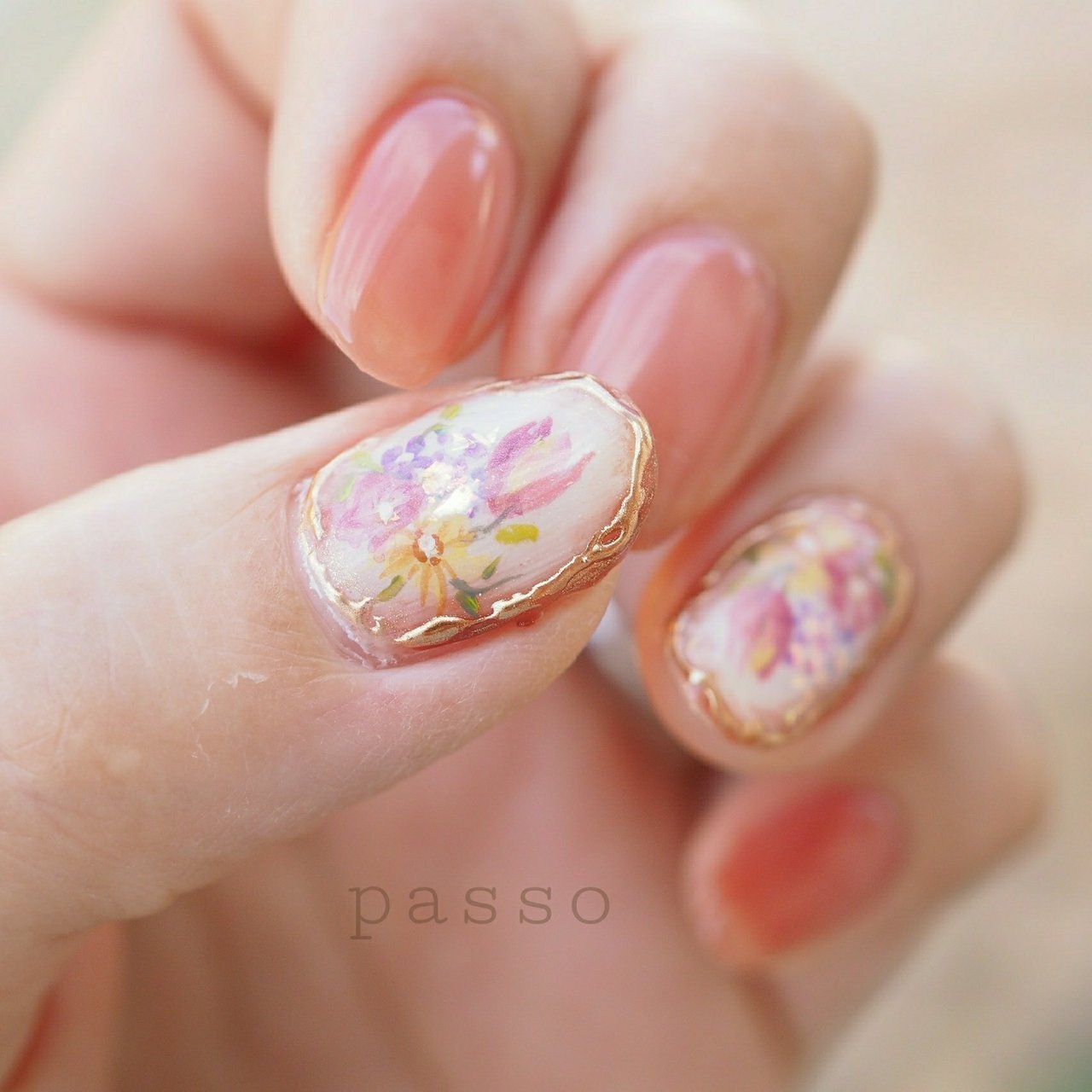 春 ハンド ワンカラー フラワー 倉敷隠れ家ネイルサロンpassoのネイルデザイン No ネイルブック