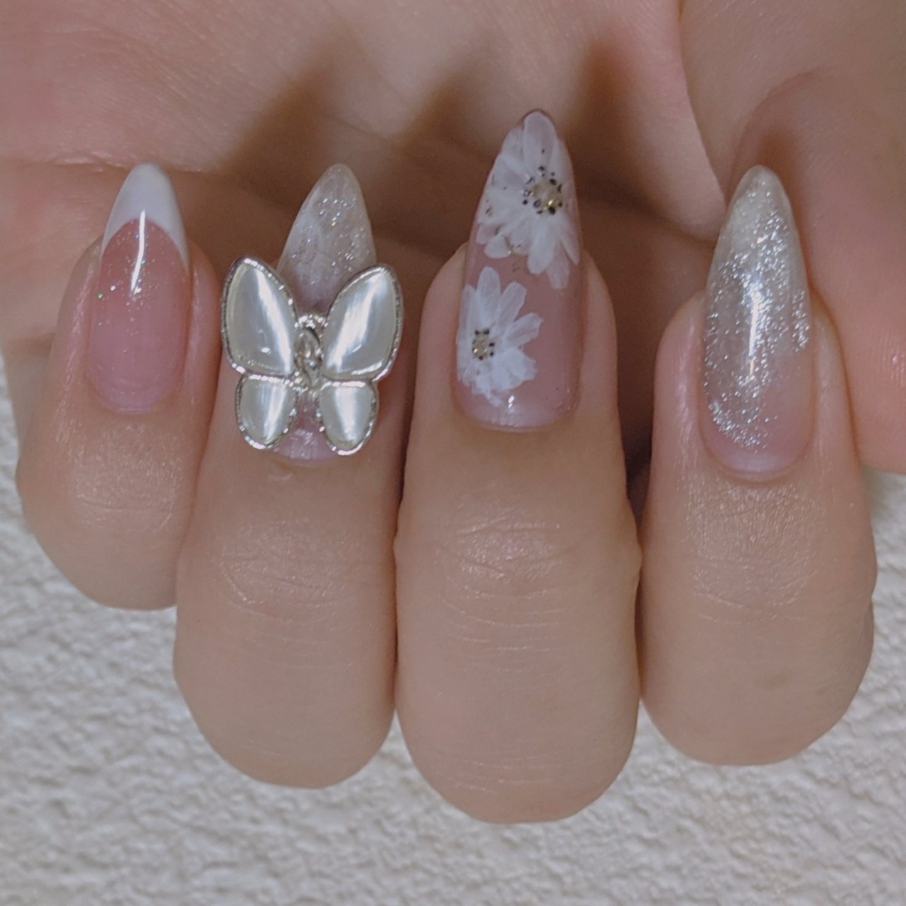 春 ハンド フラワー ロング ジェル リヒロネイルのネイルデザイン No ネイルブック