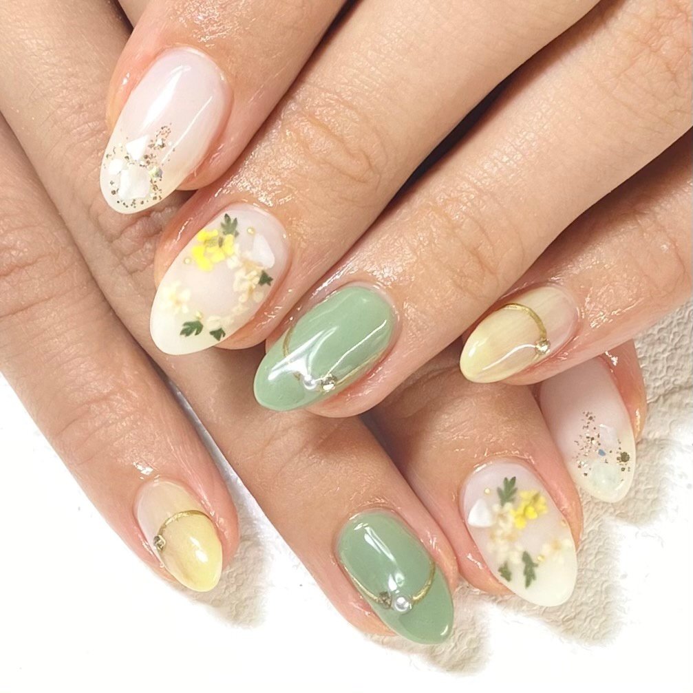 春 卒業式 入学式 ハンド フラワー Nail Salon Lamer ラメール のネイルデザイン No ネイルブック