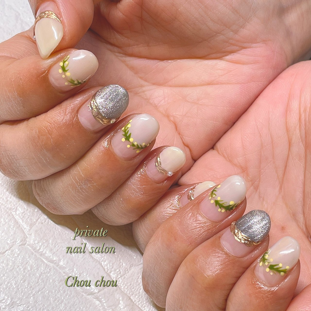 春 ハンド 変形フレンチ フラワー マグネット Nori0906のネイルデザイン No ネイルブック