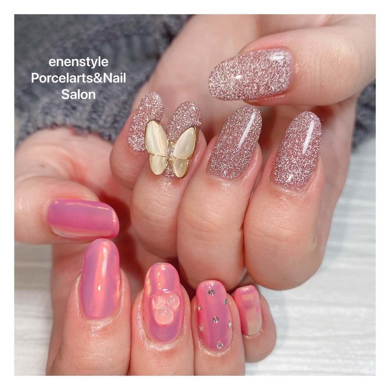 ラメ ワンカラー ニュアンス ピンク Enenstyle Porcelarts Nail Salonのネイルデザイン No ネイル ブック