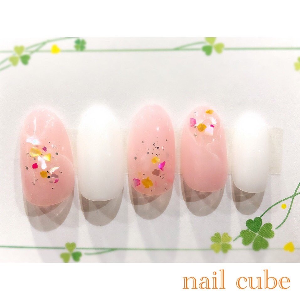 春 オールシーズン ハンド ワンカラー シェル Cube Matumotoのネイルデザイン No ネイルブック