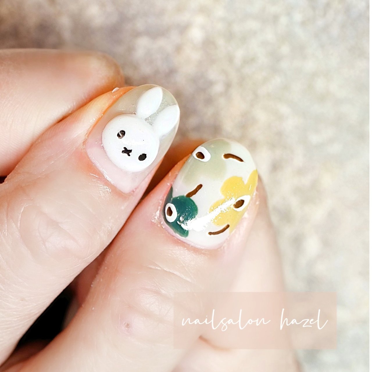 オールシーズン ハンド グラデーション フラワー キャラクター Nailsalon Hazelのネイルデザイン No ネイルブック