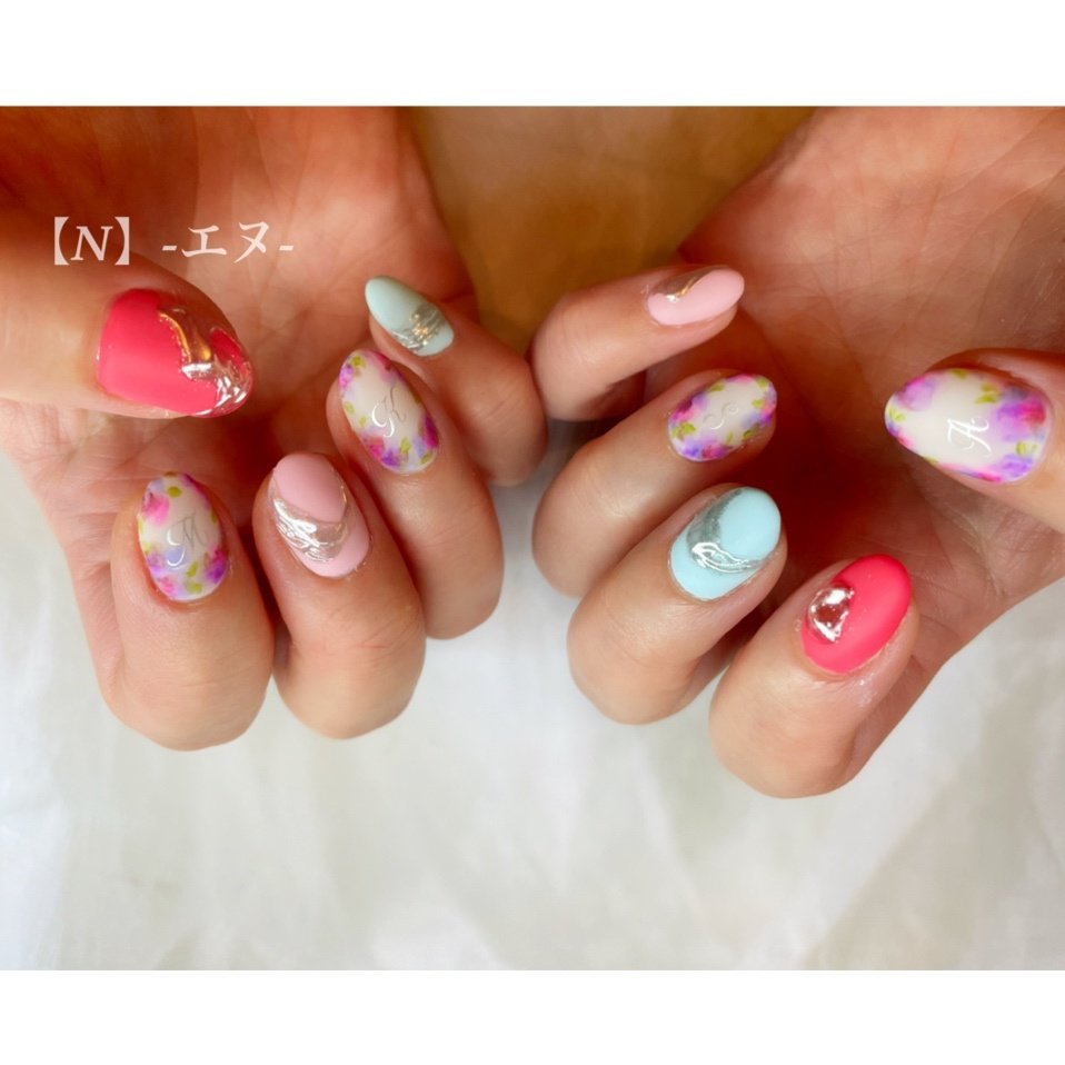 春 夏 ハンド フラワー アンティーク Noriko Morinoのネイルデザイン No ネイルブック