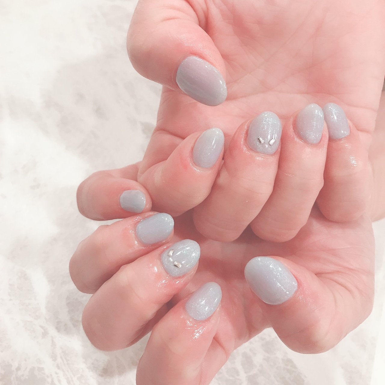 水色 シルバー ジェル お客様 Yukaのネイルデザイン No ネイルブック