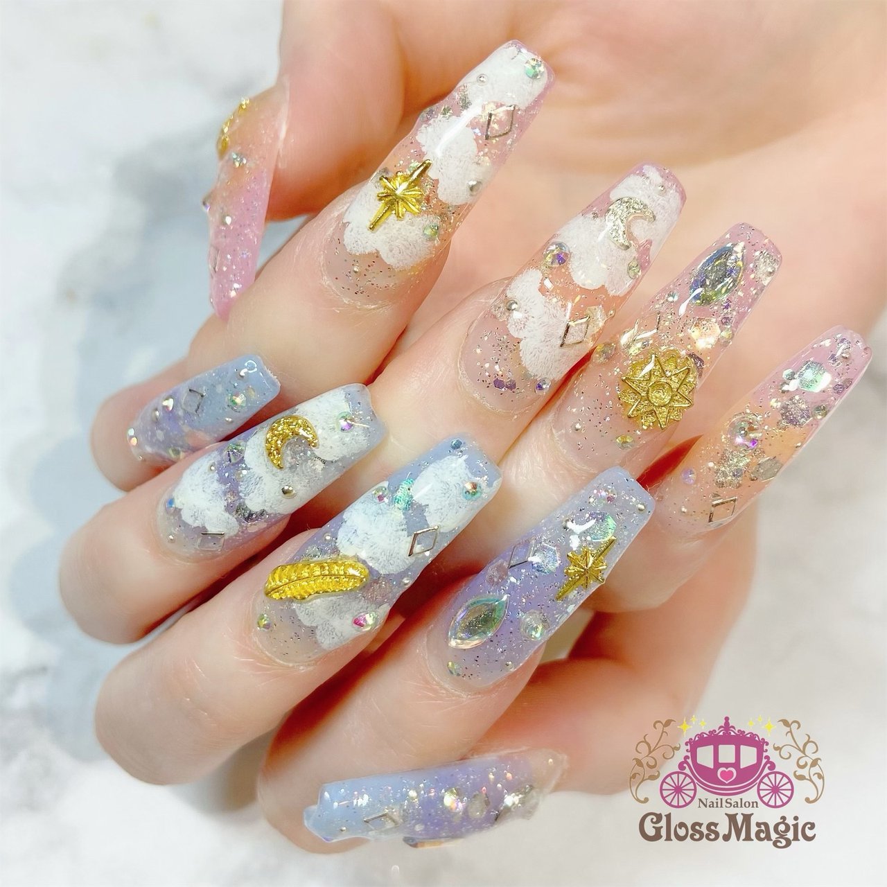 春 夏 ハンド グラデーション ロング Yun のネイルデザイン No ネイルブック
