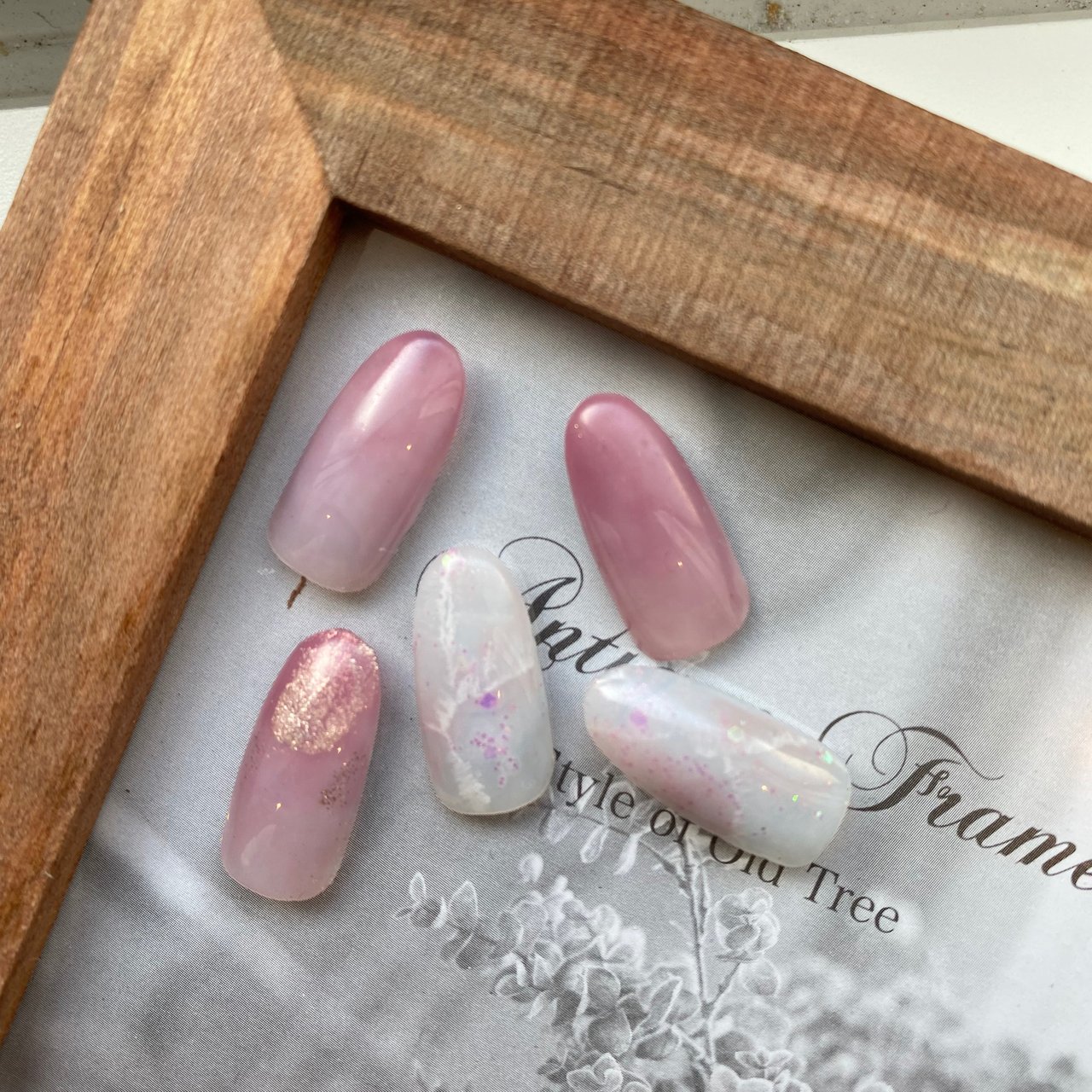 春 ハンド 大理石 ミディアム ピンク Noaのネイルデザイン No ネイルブック