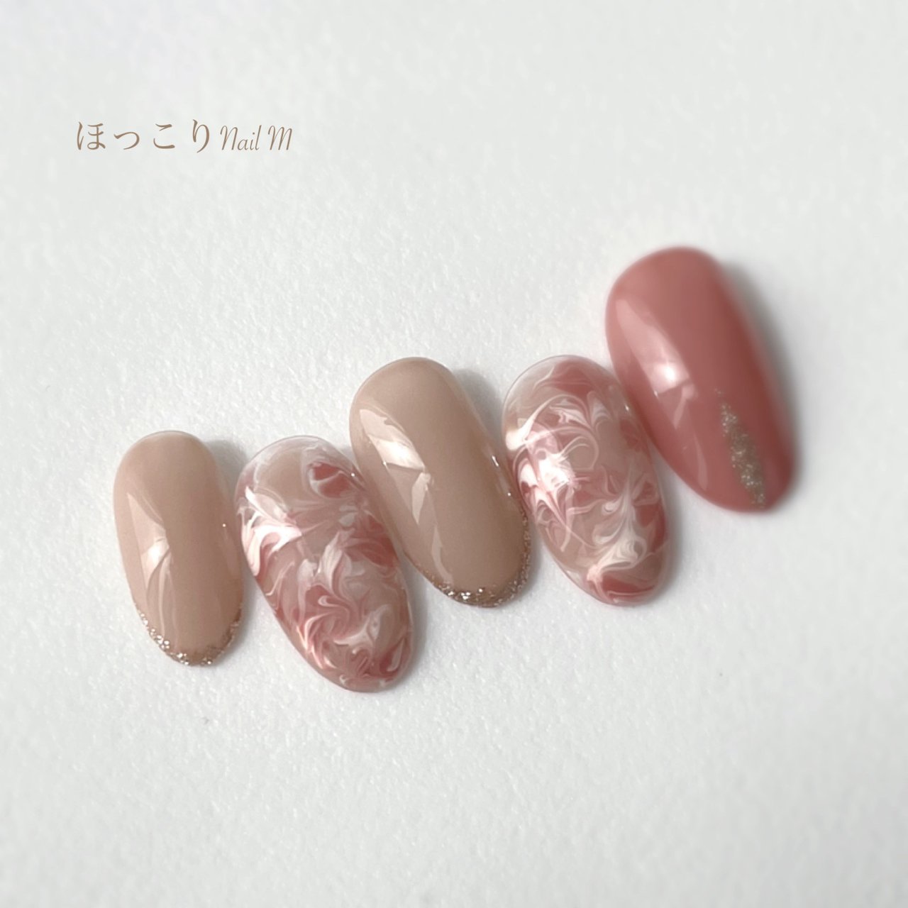 春 ハンド シンプル ラメ マーブル Mikikoのネイルデザイン No ネイルブック