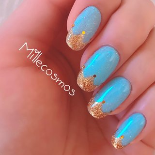 22年 新着順 水色 王冠ネイルのネイルデザイン ネイルブック