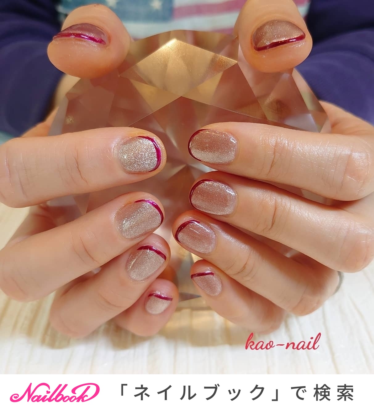 マグネット ボルドー Instagram Kao Nail のネイルデザイン ネイルブック