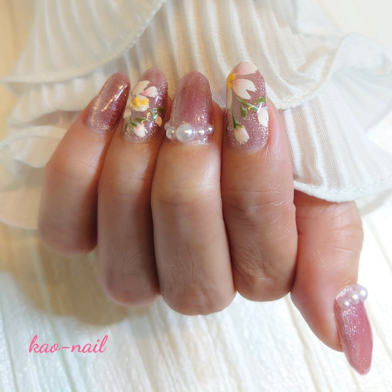 春 卒業式 入学式 ハンド フラワー Kao Nailのネイルデザイン No ネイルブック